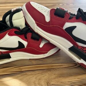 Jordan Kids Red and White Sneakers